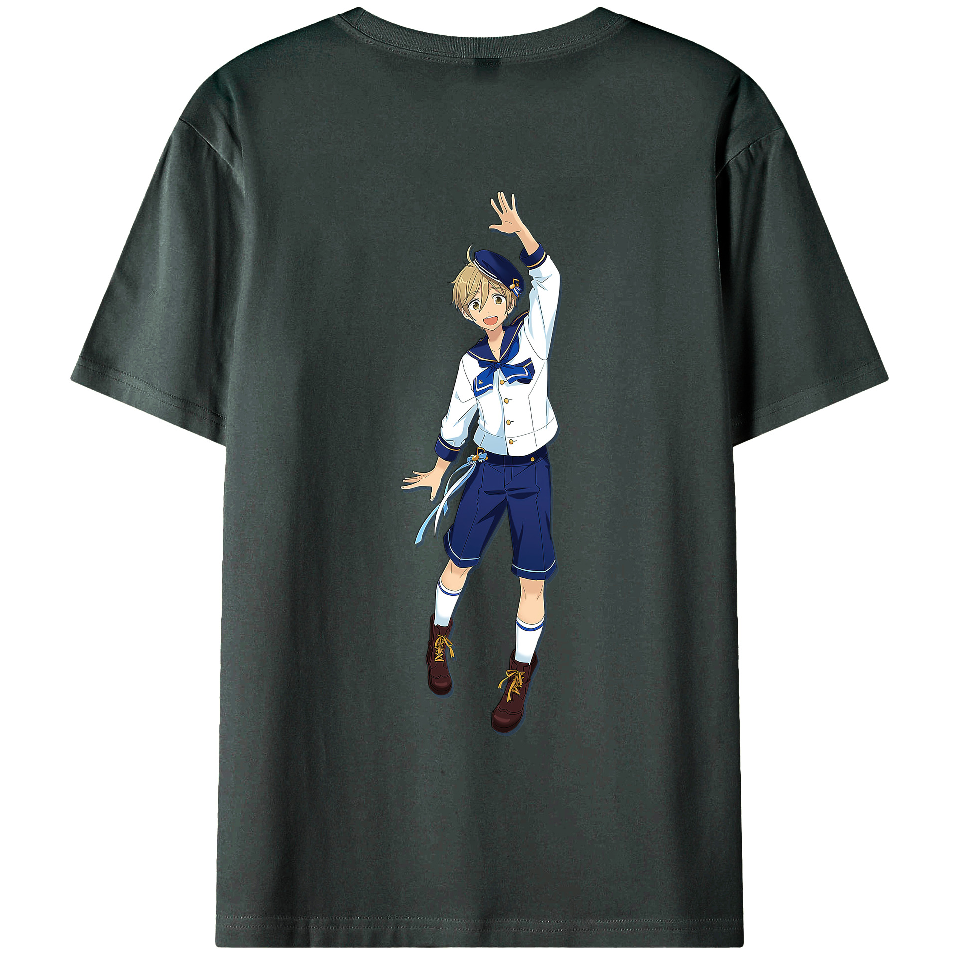（画像用） あんさんぶるスターズ! Ensemble Stars 綿100％ メンズ半袖Tシャツ（バックプリント） 通気性